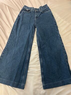 The Ragged Priest Wide-Leg Dark Denim Jeans